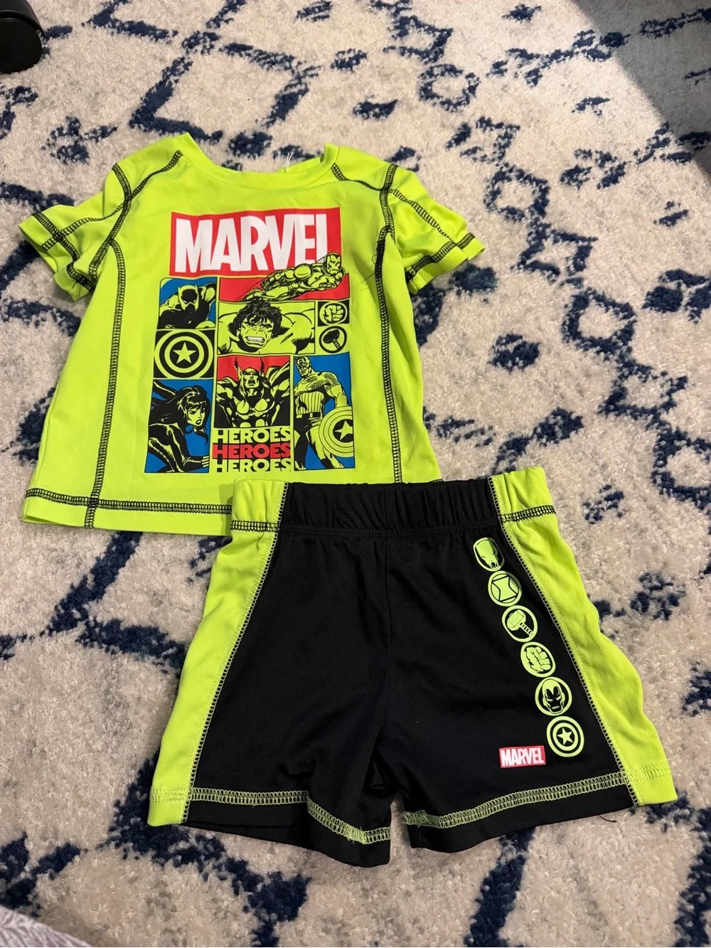 3 matching 12M Marvel and Star Wars and Dinosaur Clothing Lot